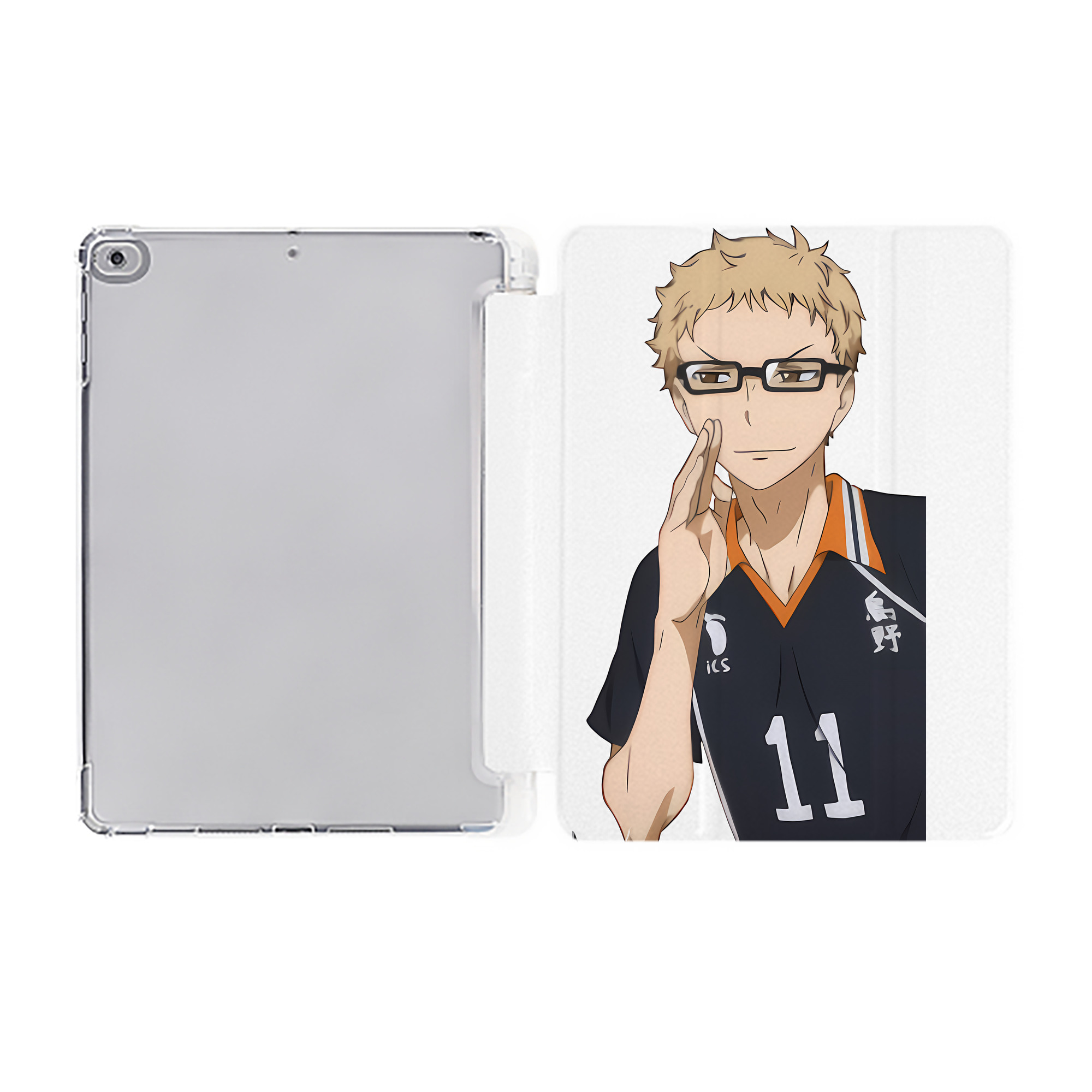 （画像用） ハイキュー!! Haikyu!! IPad ケース ペン収納付き 三つ折りスタンド PUレザー×シリコン 対応機種9.5/10.5/10.9インチ